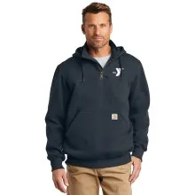 Men's Carhartt ® Rain Defender ® Paxton Heavyweight Hooded Zip Mock Sweatshirt - Embroidered Y Logo