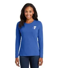 Ladies Long Sleeve 100% Cotton Tee  - Screen Print