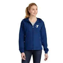 Ladies Colorblock Hooded Raglan Jacket - Screen Printed