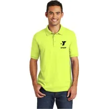 Adult 5.5-Ounce Jersey Knit Polo - Screen Printed (Black Ink) 